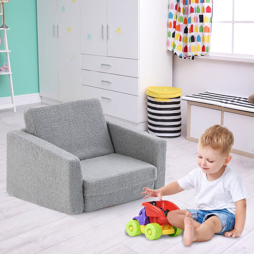 2-in-1 Toddler Fold out Couch, Gray