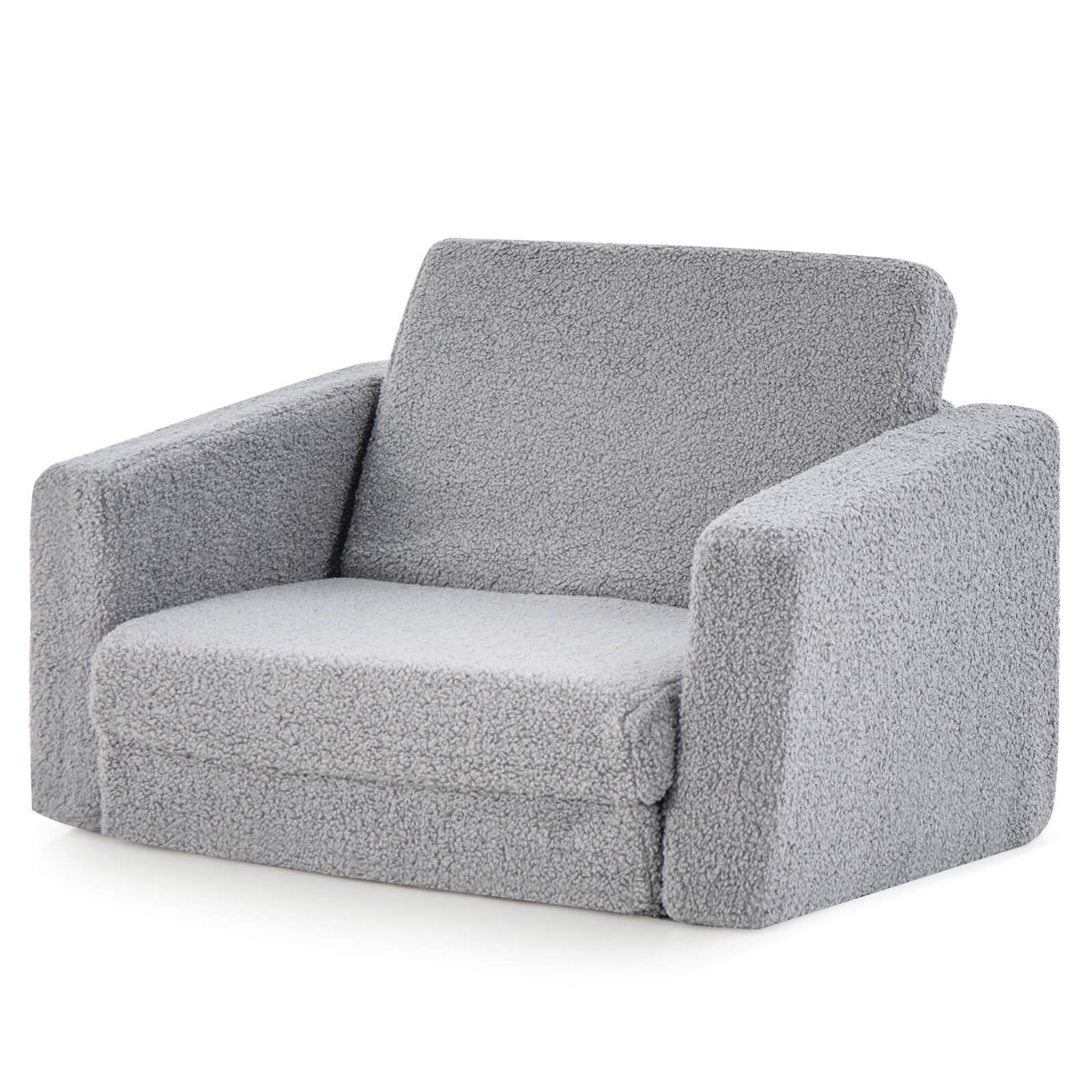 2-in-1 Toddler Fold out Couch, Gray Kids Chairs & Seating   at Gallery Canada