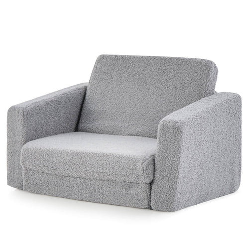 2-in-1 Toddler Fold out Couch, Gray