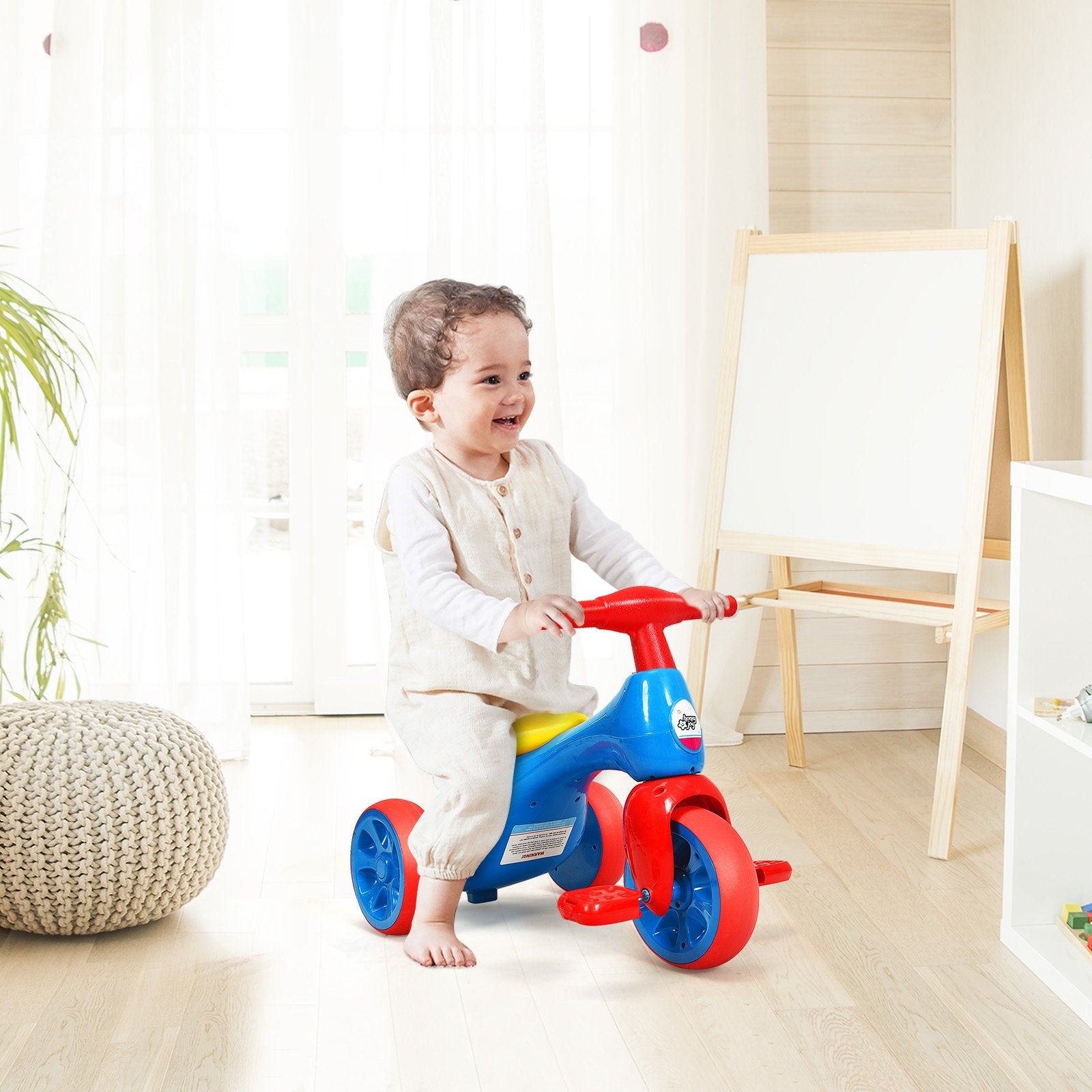 2 in 1 Toddler Tricycle Balance Bike Scooter Kids Riding Toys w/ Sound & Storage, Red Balance Bikes   at Gallery Canada