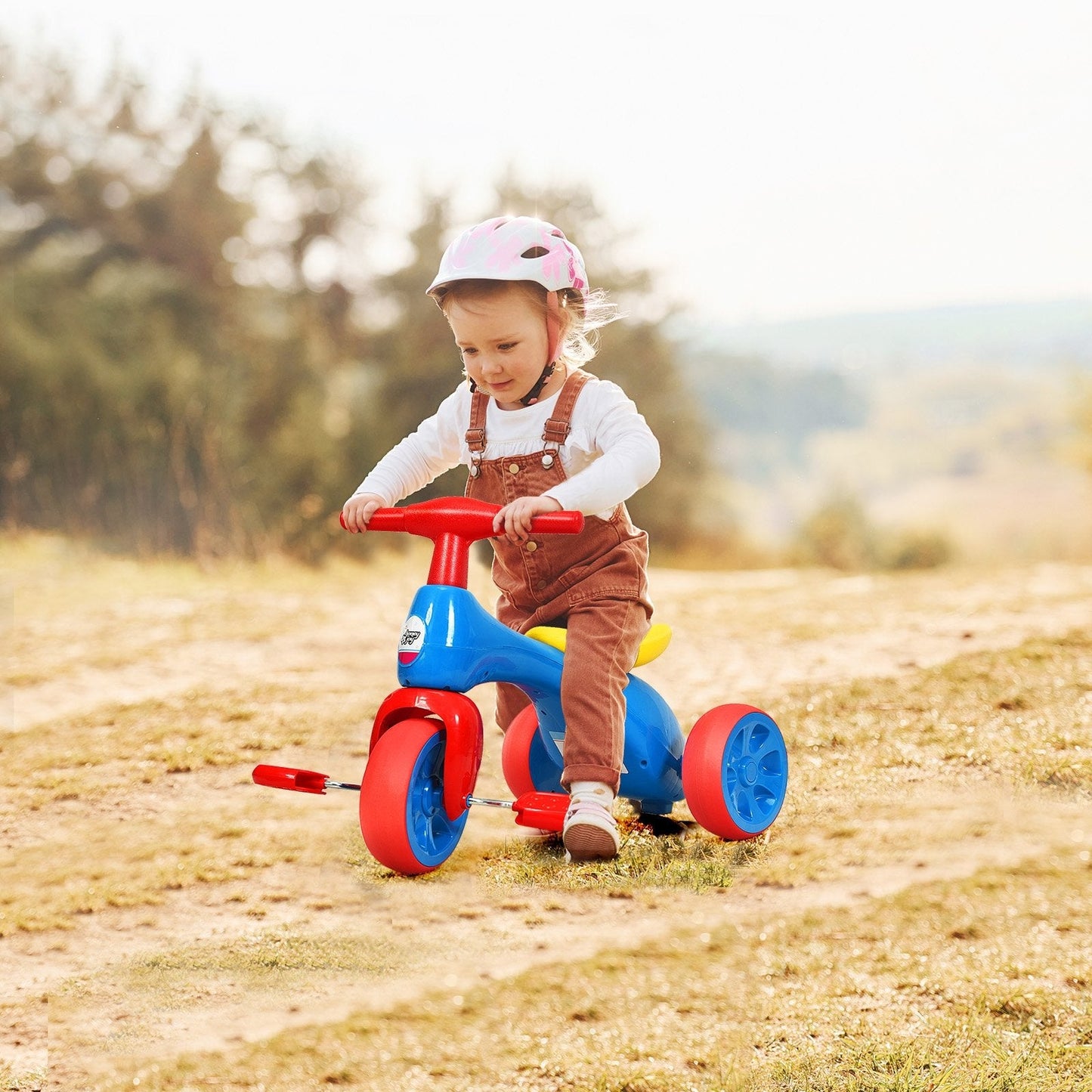 2 in 1 Toddler Tricycle Balance Bike Scooter Kids Riding Toys w/ Sound & Storage, Red Balance Bikes   at Gallery Canada