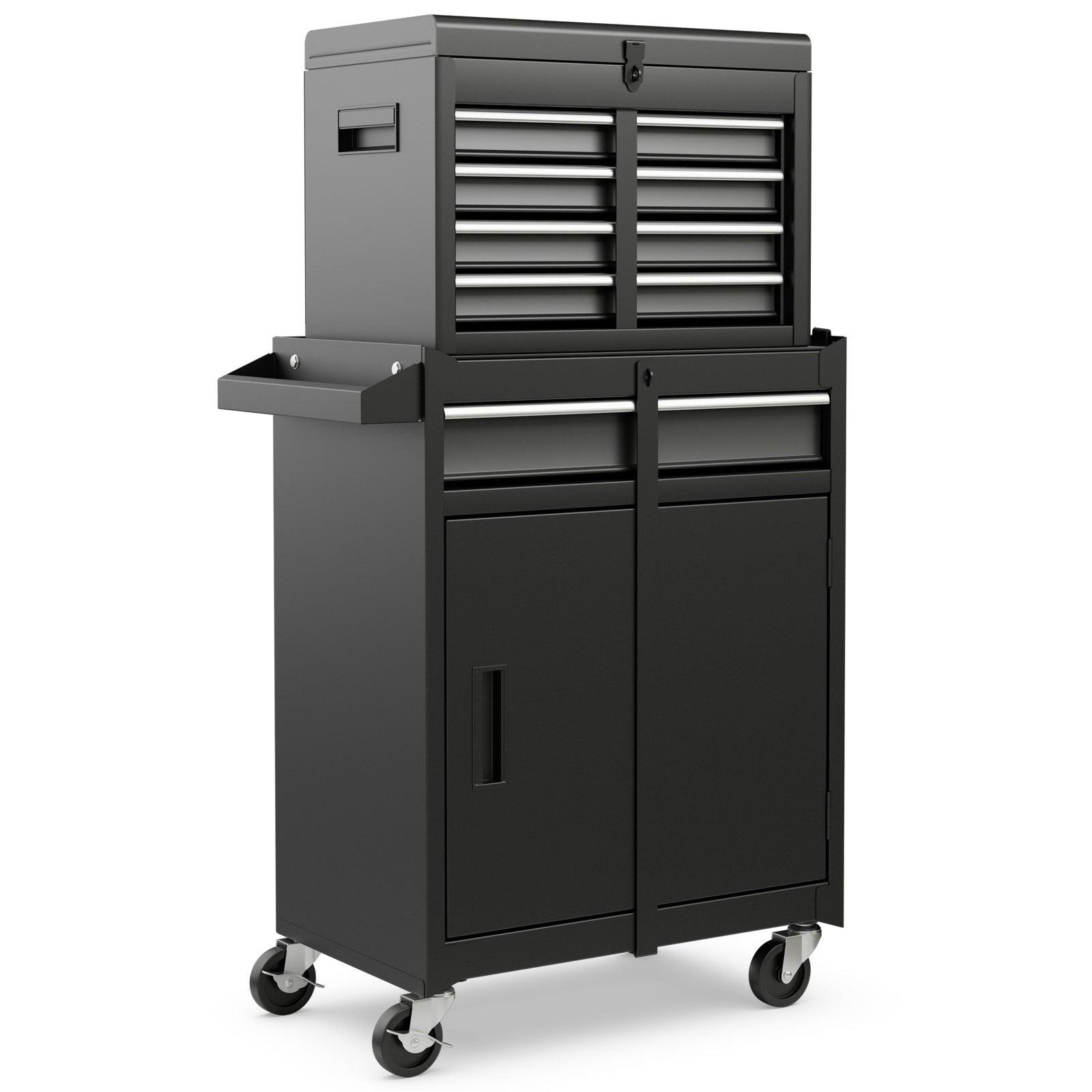 2-in-1 Tool Chest and Cabinet with 5 Sliding Drawers, Black Garages Black  at Gallery Canada