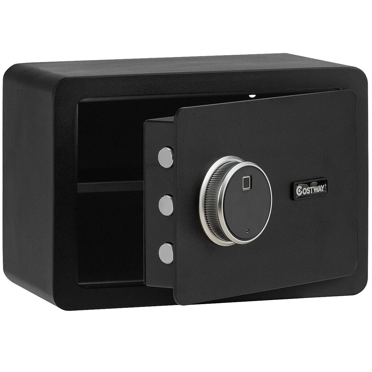 2-Layer Security Safe Deposit Box with Inner LED Light, Black Safe Box   at Gallery Canada