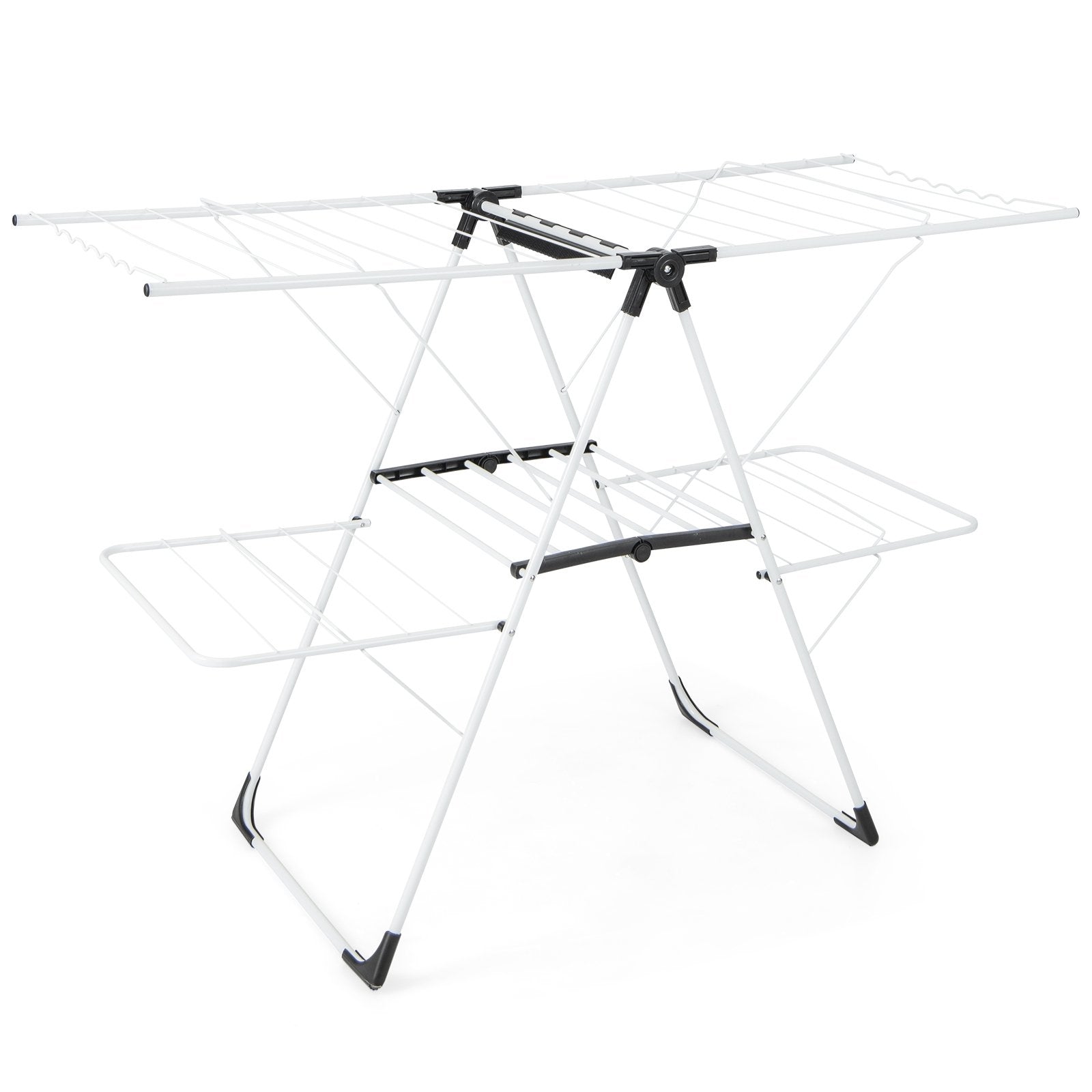 2-level Laundry Drying Rack with Height Adjustable Wings, White Drying Racks   at Gallery Canada