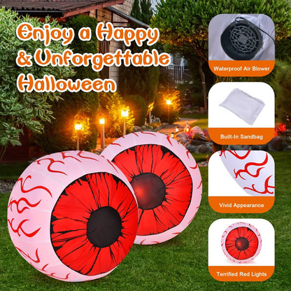 2 Pack 3 Feet Halloween Inflatable Eyeballs with Air Blower, Red Halloween   at Gallery Canada