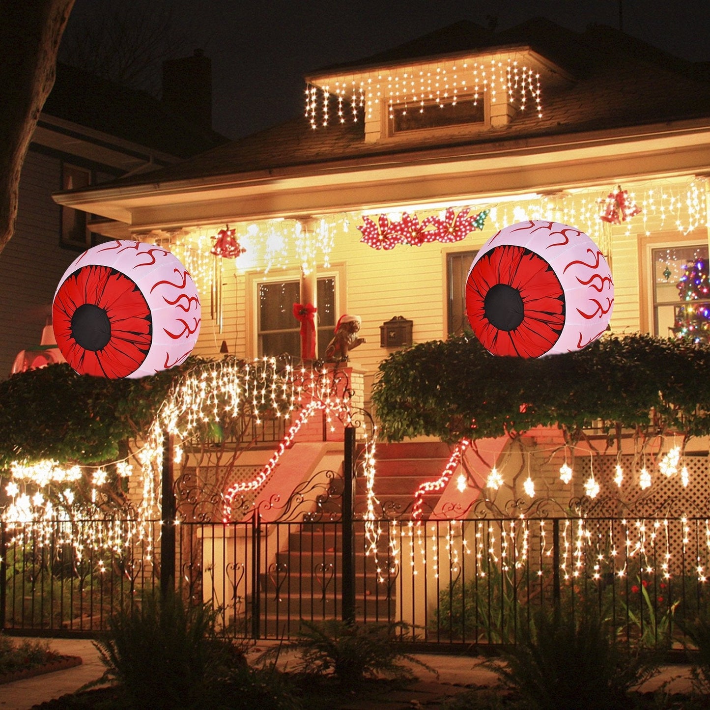 2 Pack 3 Feet Halloween Inflatable Eyeballs with Air Blower, Red Halloween   at Gallery Canada