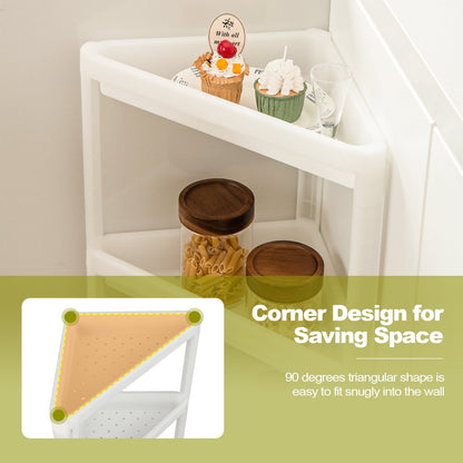 2 Pack 3-Tier Detachable Floor Corner Shower Shelf with Drainage Holes, White Kitchen Organization   at Gallery Canada