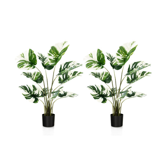 2 Pack 4 Feet Artificial Monstera Deliciosa Plants for Home Office, Green Faux Plants   at Gallery Canada