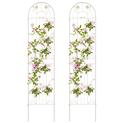 2 Pack 86.5 x 20 Inches Metal Garden Trellis for Climbing Plants, White Decorative Fencing & Flooring White  at Gallery Canada