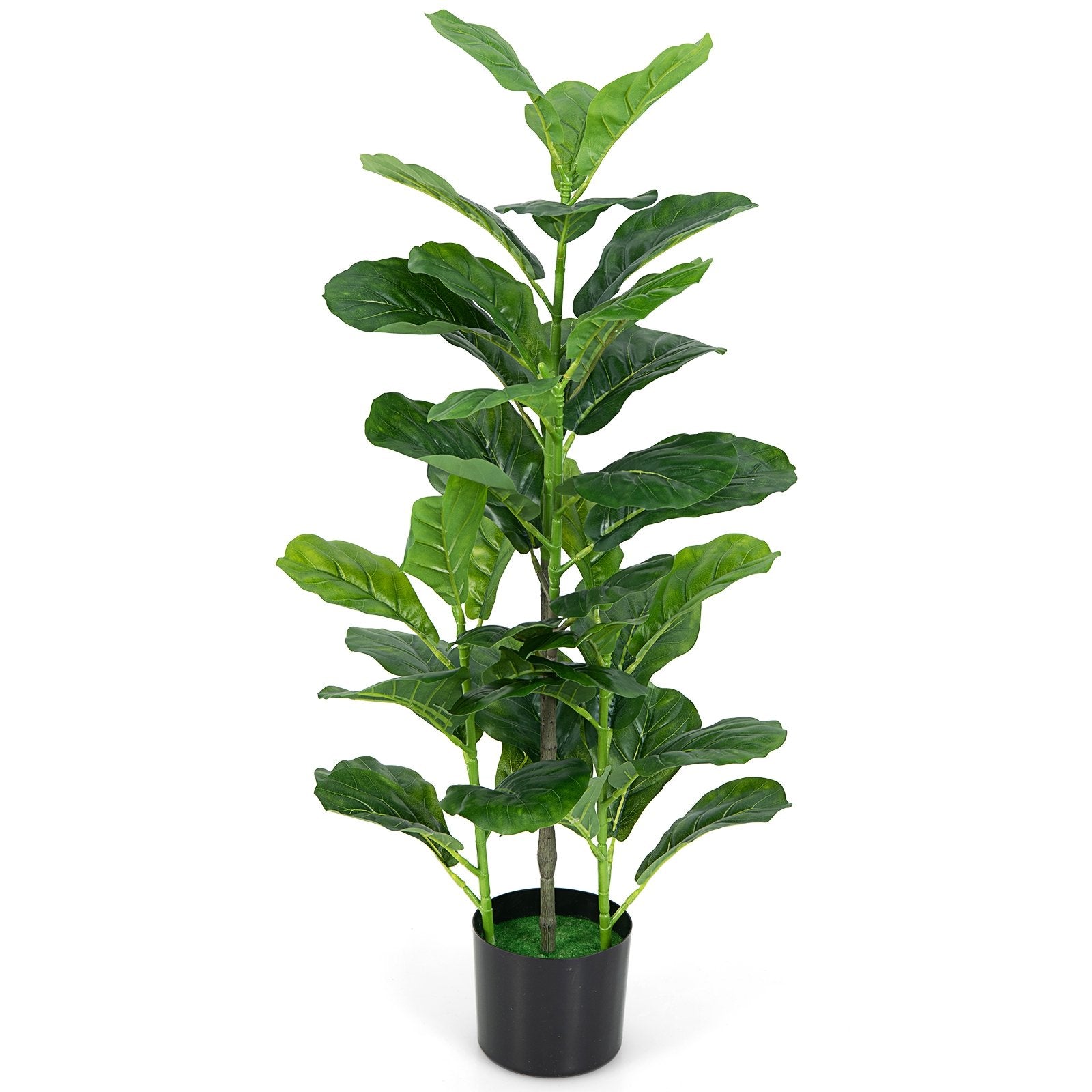 2-Pack Artificial Fiddle Leaf Fig Tree for Indoor and Outdoor, Green Faux Plants   at Gallery Canada