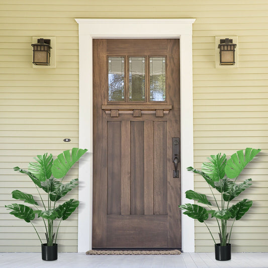 2 Pack Artificial Monstera Deliciosa Tree with 10 Leaves of Different Sizes, Green Faux Plants   at Gallery Canada