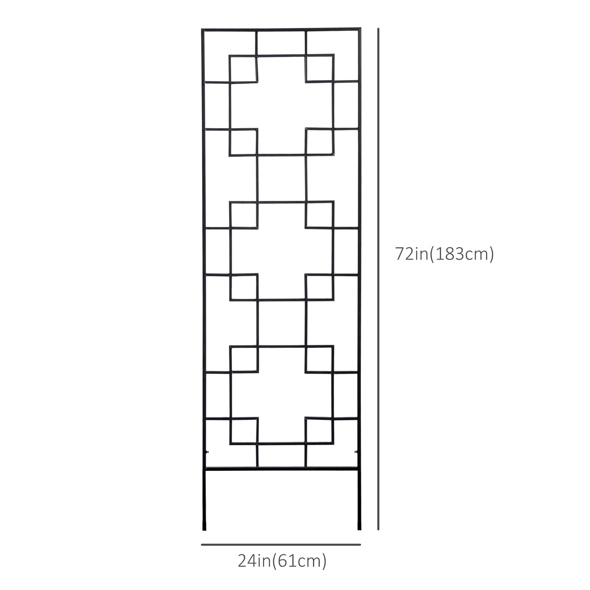 2 Pack Garden Trellis for Climbing Plants, Outdoor Metal Grid Panels for Roses, Vine Flower, Cucumber, Clematis, 72