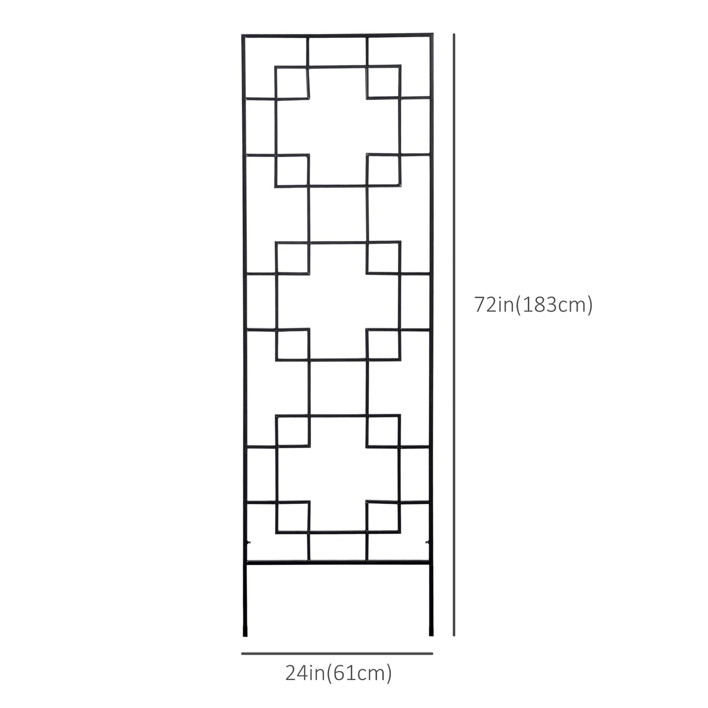 2 Pack Garden Trellis for Climbing Plants, Outdoor Metal Grid Panels for Roses, Vine Flower, Cucumber, Clematis, 72" Tall Plant Stands   at Gallery Canada