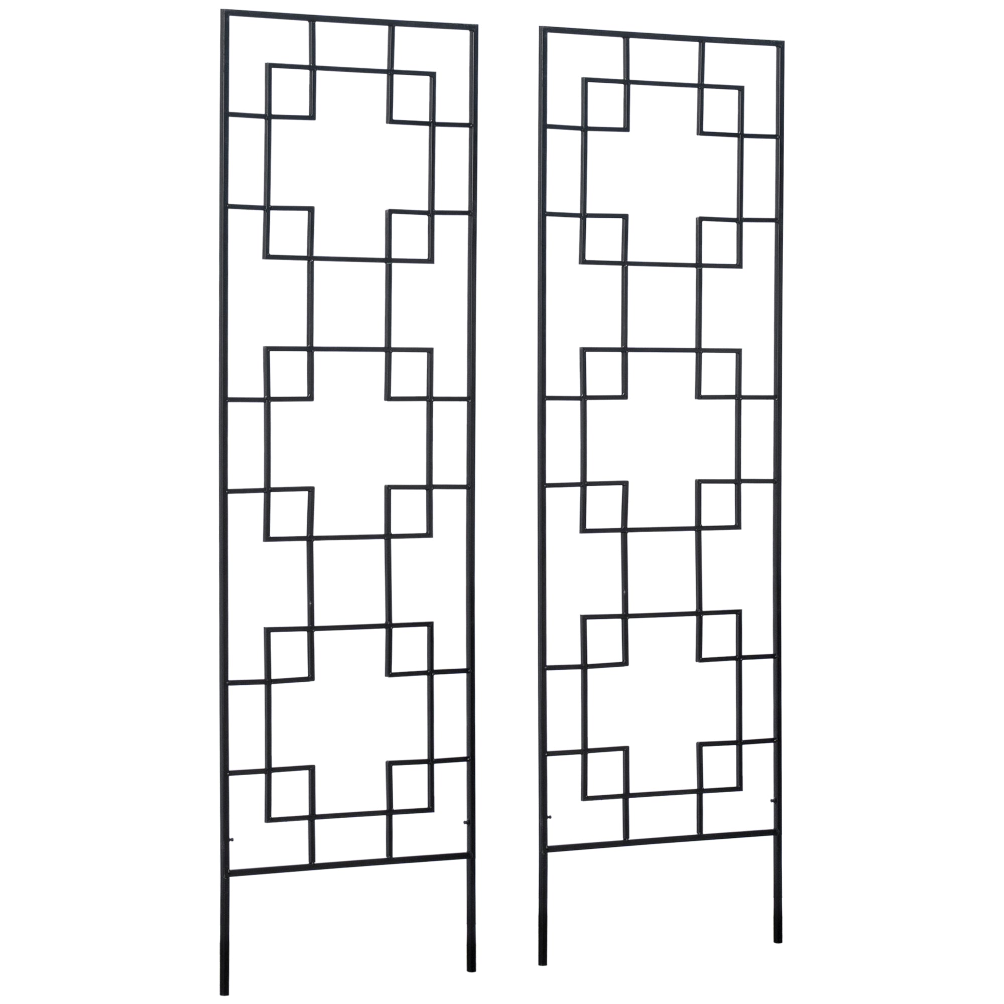 2 Pack Garden Trellis for Climbing Plants, Outdoor Metal Grid Panels for Roses, Vine Flower, Cucumber, Clematis, 72