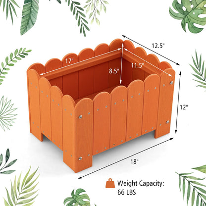 2 Pack Rectangular Planter Box with Drainage Gaps for Front Porch Garden Balcony, Orange Plant Stands   at Gallery Canada