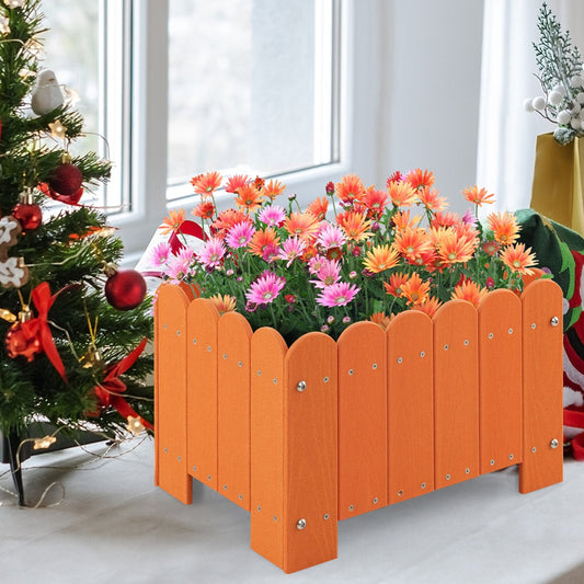 2 Pack Rectangular Planter Box with Drainage Gaps for Front Porch Garden Balcony, Orange Plant Stands   at Gallery Canada