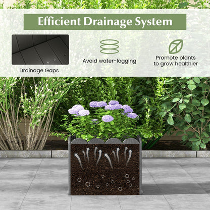 2 Pack Square Planter Box with Drainage Gaps for for Front Porch Garden Balcony, Gray Plant Stands   at Gallery Canada