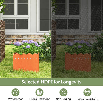 2 Pack Square Planter Box with Drainage Gaps for for Front Porch Garden Balcony, Orange Plant Stands   at Gallery Canada