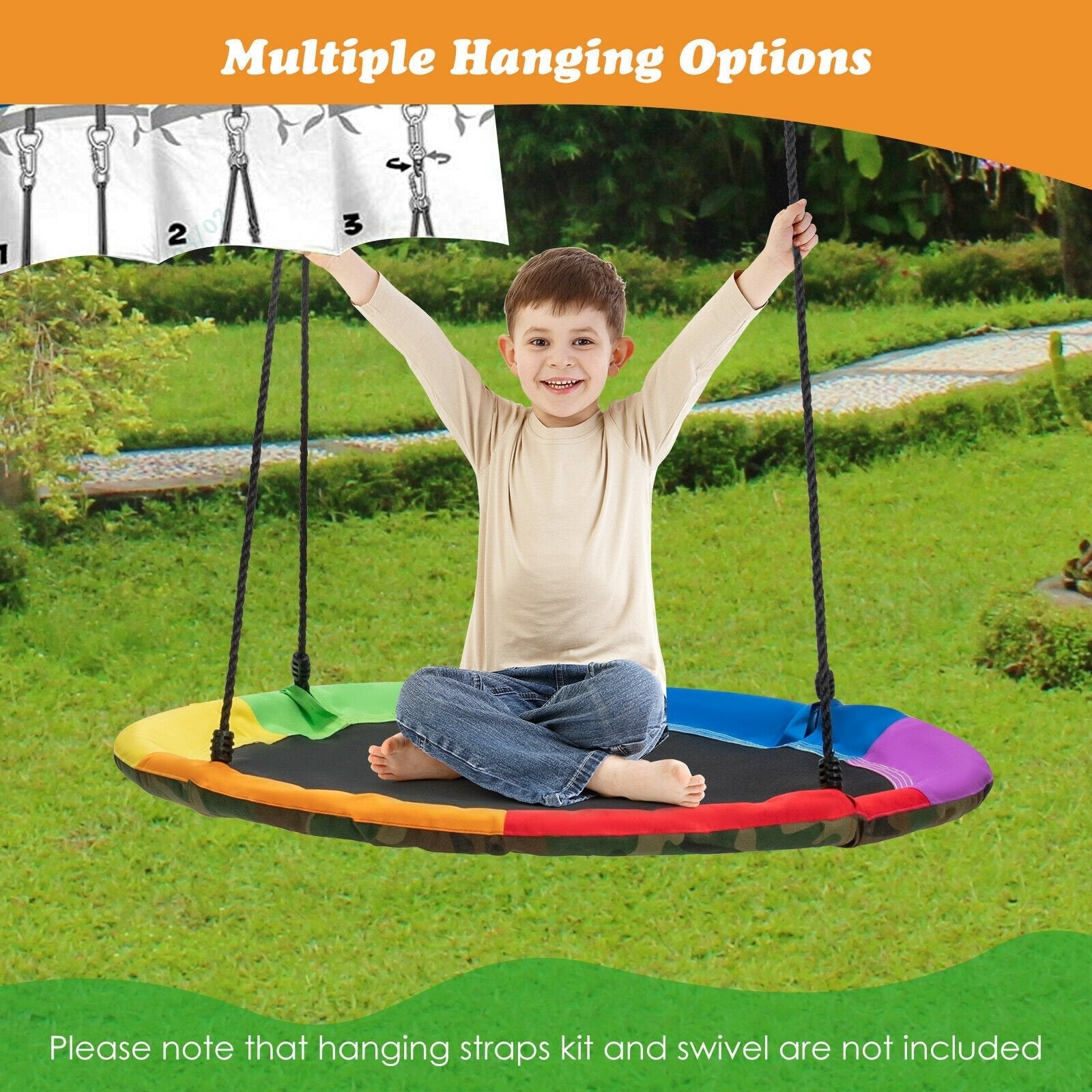 2-Pack Swing Set Swing Seat Replacement and Saucer Tree Swing (Without Stand), Multicolor Swing & Playsets   at Gallery Canada