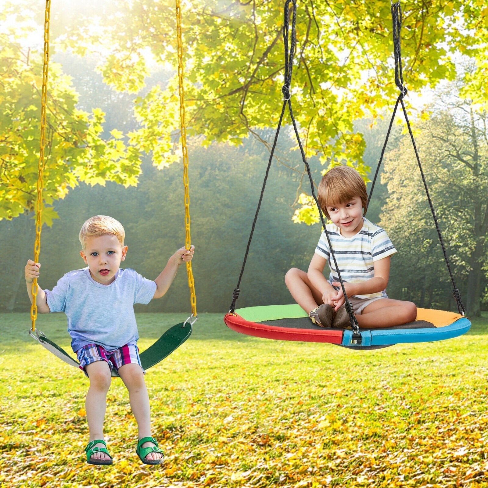 2-Pack Swing Set Swing Seat Replacement and Saucer Tree Swing (Without Stand), Multicolor Swing & Playsets   at Gallery Canada