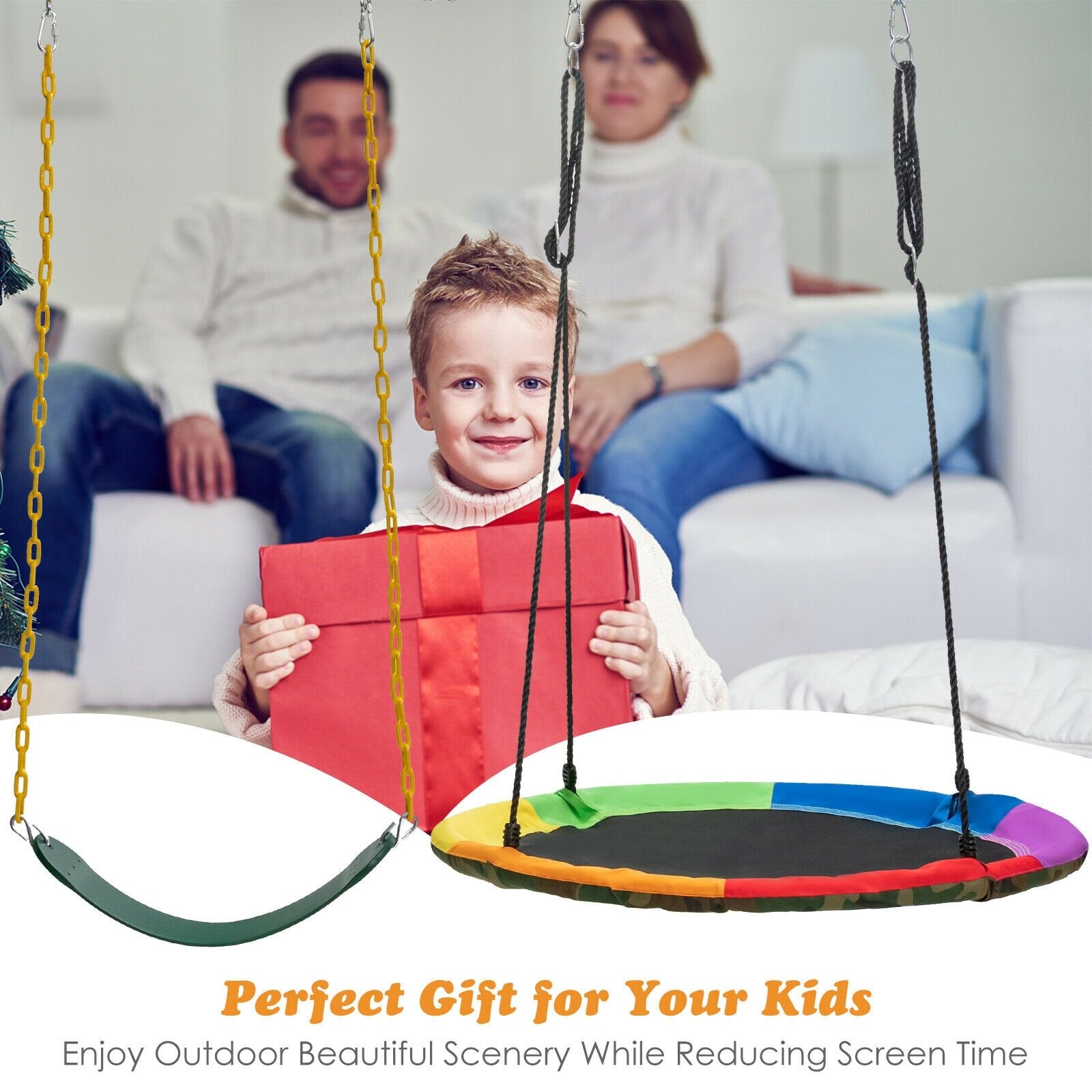 2-Pack Swing Set Swing Seat Replacement and Saucer Tree Swing (Without Stand), Multicolor Swing & Playsets   at Gallery Canada