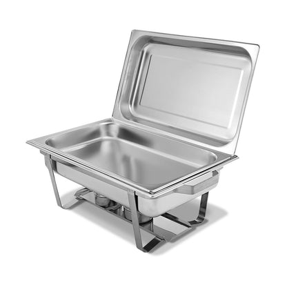 2 Packs Chafing 9 Quart Stainless Rectangular Chafer Buffet, Silver Food Warmers & Burners   at Gallery Canada