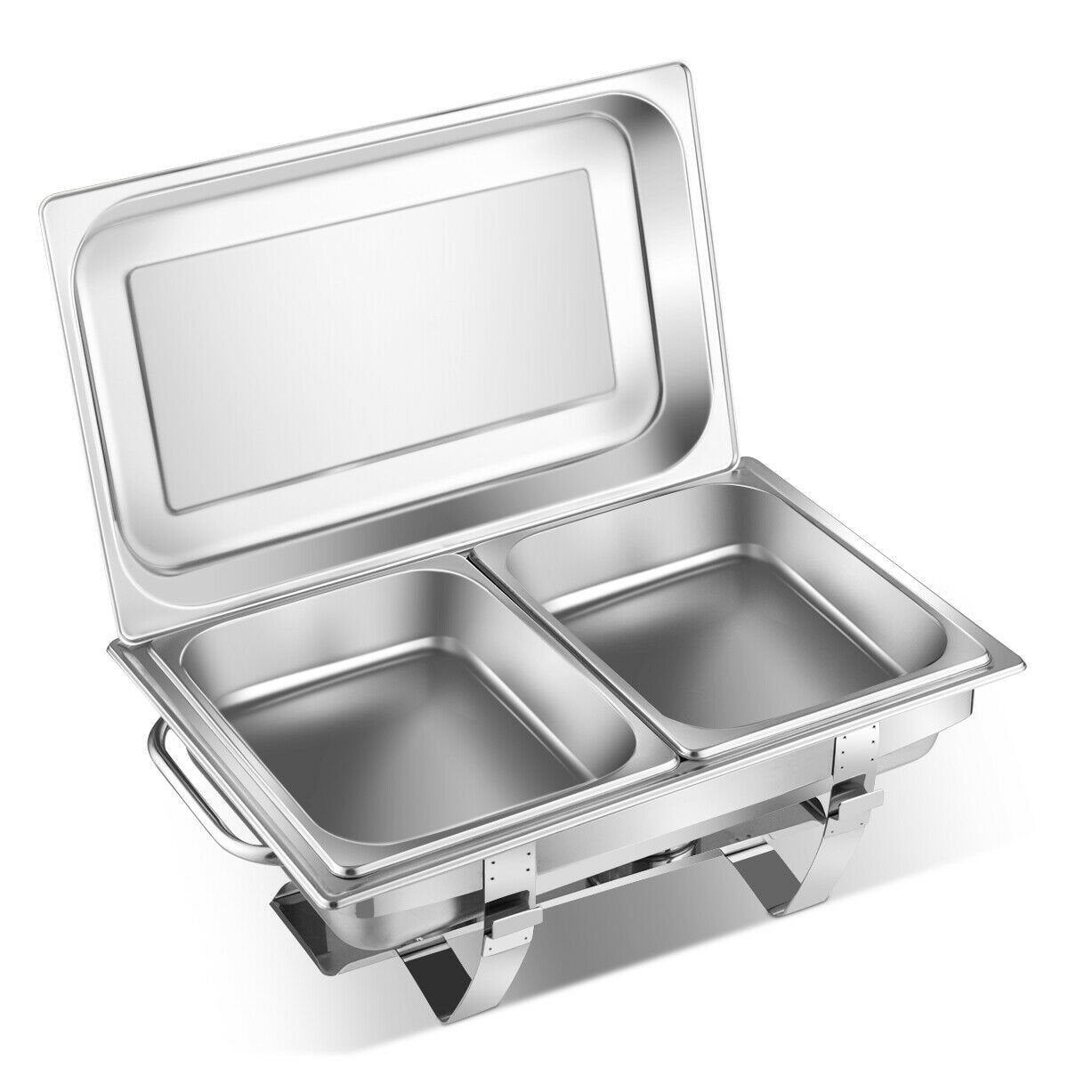 2 Packs Stainless Steel Full-Size Chafing Dish, Silver Food Warmers & Burners   at Gallery Canada