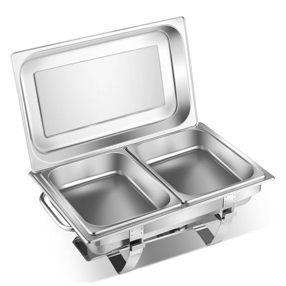 2 Packs Stainless Steel Full-Size Chafing Dish, Silver Food Warmers & Burners   at Gallery Canada