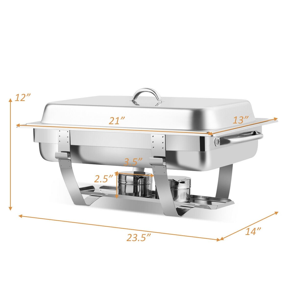 2 Packs Stainless Steel Full-Size Chafing Dish, Silver Food Warmers & Burners   at Gallery Canada