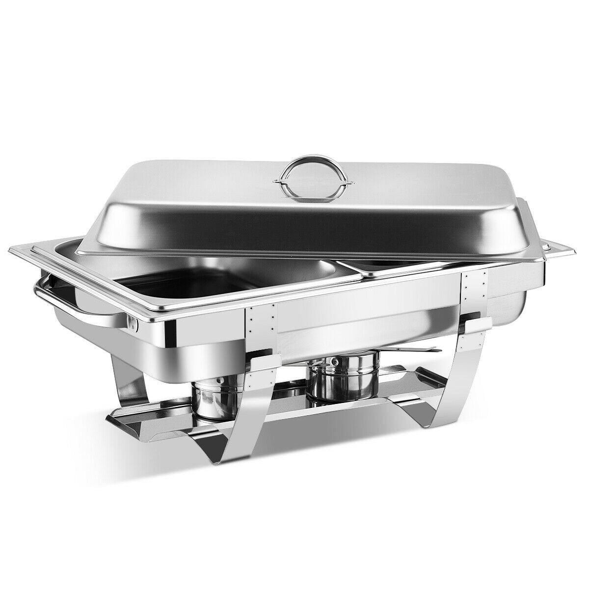 2 Packs Stainless Steel Full-Size Chafing Dish, Silver Food Warmers & Burners   at Gallery Canada