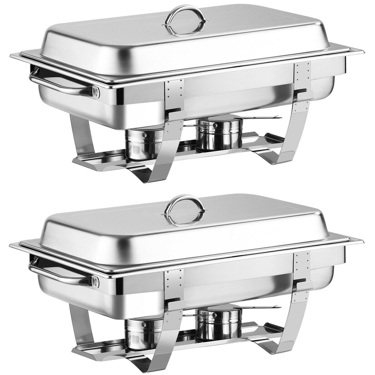 2 Packs Stainless Steel Full-Size Chafing Dish, Silver Food Warmers & Burners   at Gallery Canada