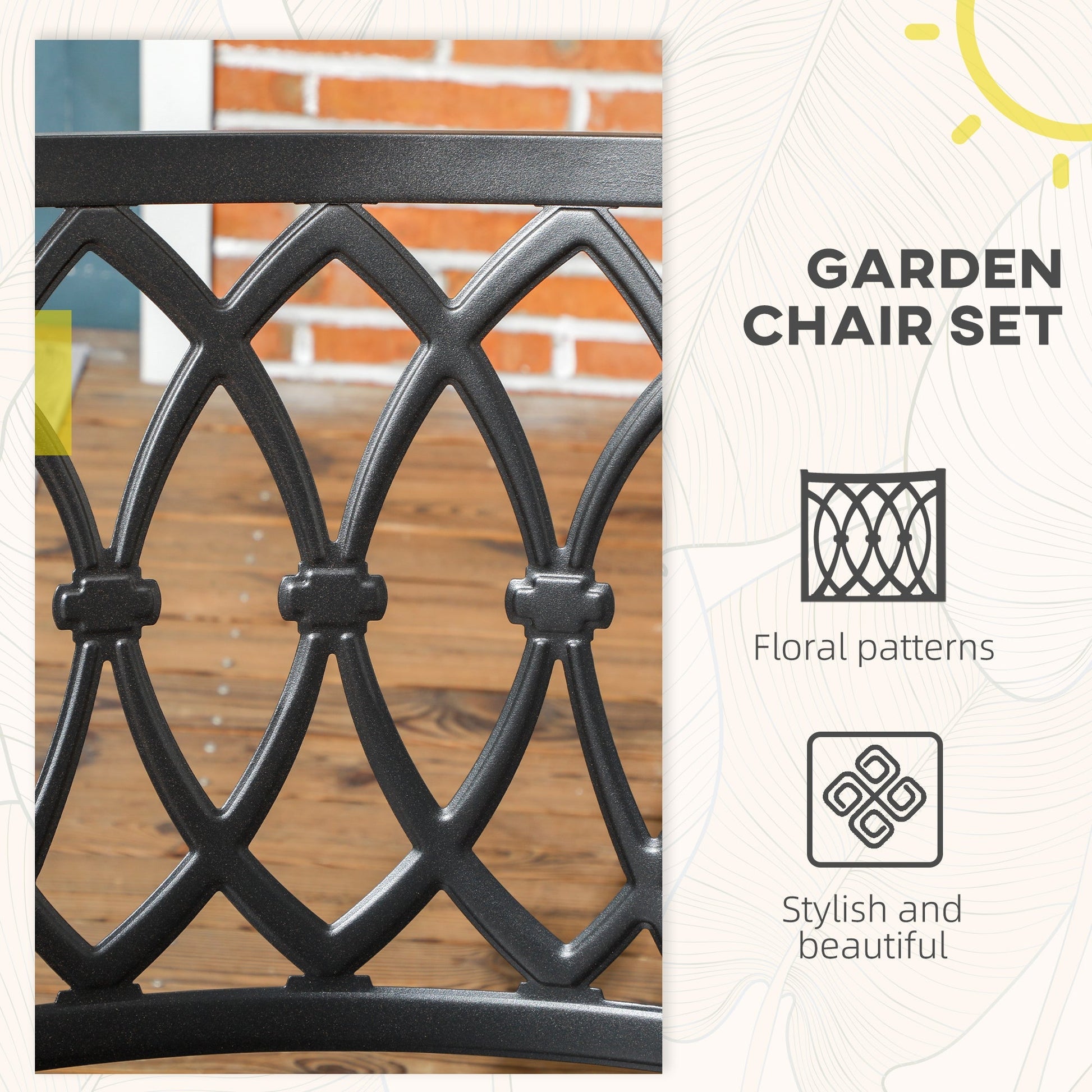 2 PCs Dining Chairs, Outdoor Armchairs, Stackable Design, Black Patio Chairs   at Gallery Canada