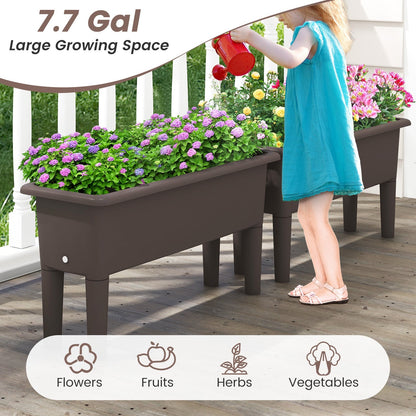 2 PCS Raised Garden Beds Self-Watering Planter Box with Detachable Legs and Drainage Hole, Coffee Raised Garden Beds   at Gallery Canada