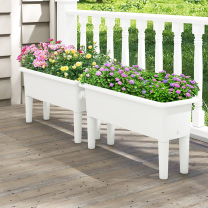 2 PCS Raised Garden Beds Self-Watering Planter Box with Detachable Legs and Drainage Hole, White Raised Garden Beds   at Gallery Canada