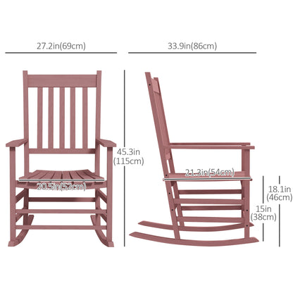 Wooden Patio Rocking Chairs Set of 2 with Wide Armrests and High Back, Natural Outdoor Rocking Chairs   at Gallery Canada