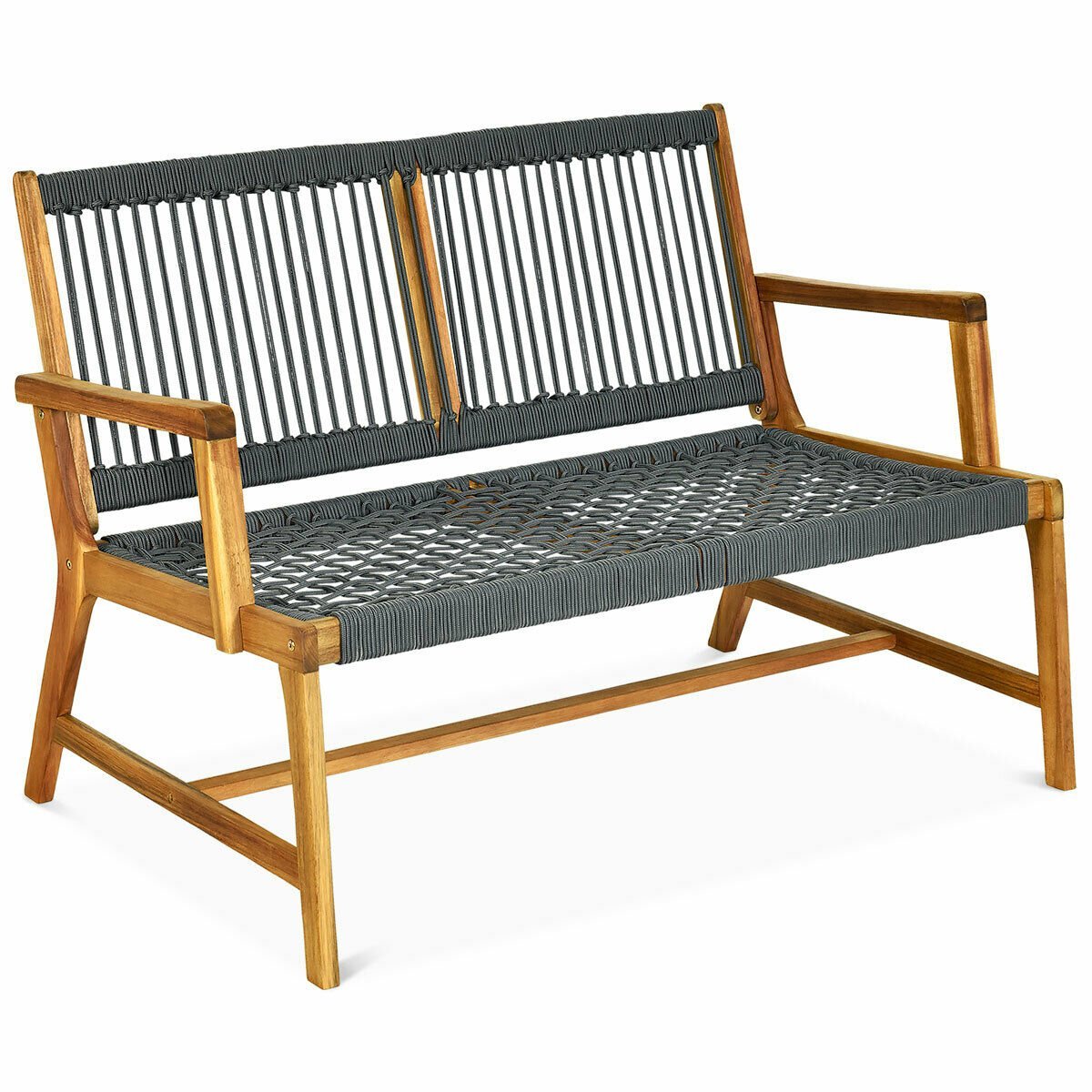 2-Person Acacia Wood Yard Bench for Balcony and Patio, Gray Outdoor Benches   at Gallery Canada