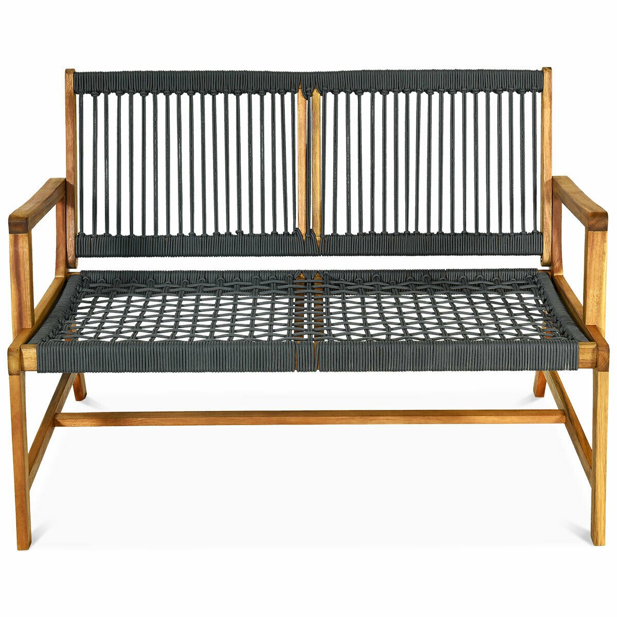 2-Person Acacia Wood Yard Bench for Balcony and Patio, Gray Outdoor Benches   at Gallery Canada