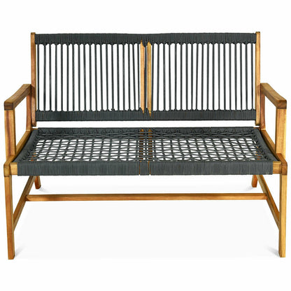 2-Person Acacia Wood Yard Bench for Balcony and Patio, Gray Outdoor Benches   at Gallery Canada