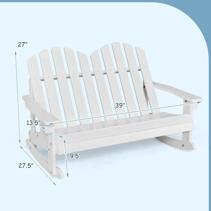 2 Person Adirondack Rocking Chair with Slatted seat, White Patio Rocking Chairs & Gliders   at Gallery Canada