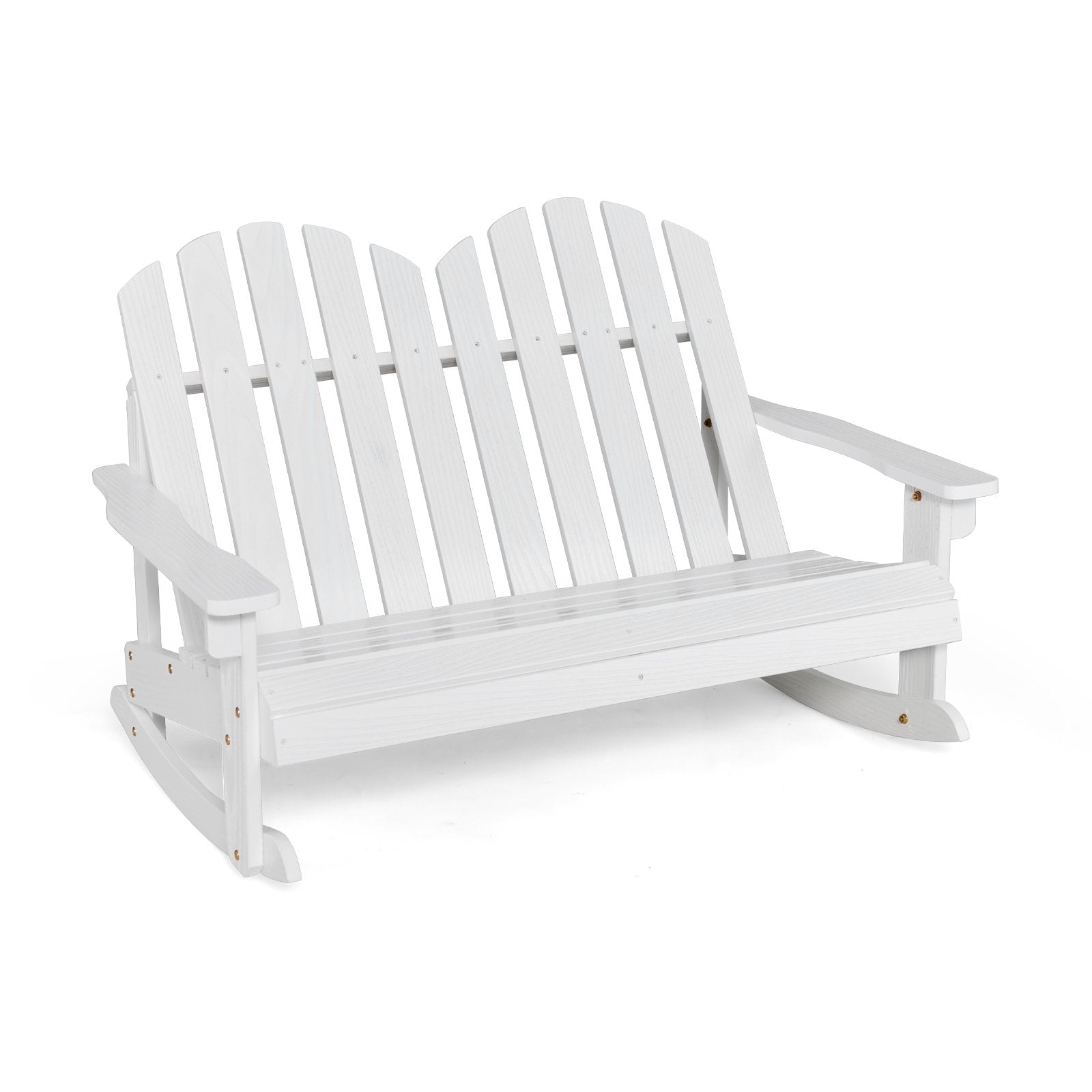 2 Person Adirondack Rocking Chair with Slatted seat, White Patio Rocking Chairs & Gliders   at Gallery Canada