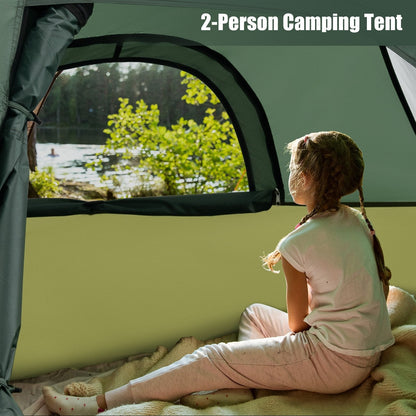 2-person Camping Tent w/ Removable Rain Fly and Double-layer Door, Green Tents   at Gallery Canada