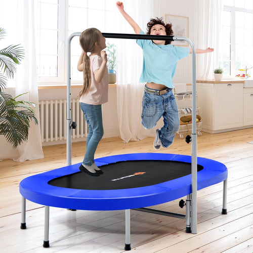 2-Person Foldable Mini Kids Fitness Rebounder Trampoline, Blue