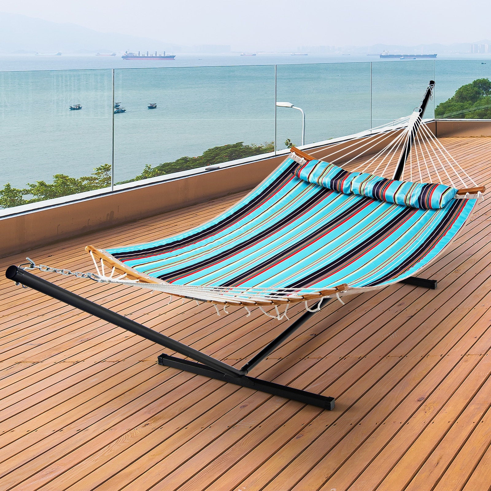 2-Person Heavy-Duty Hammock Stand with  Storage Bag, Black Hammocks   at Gallery Canada