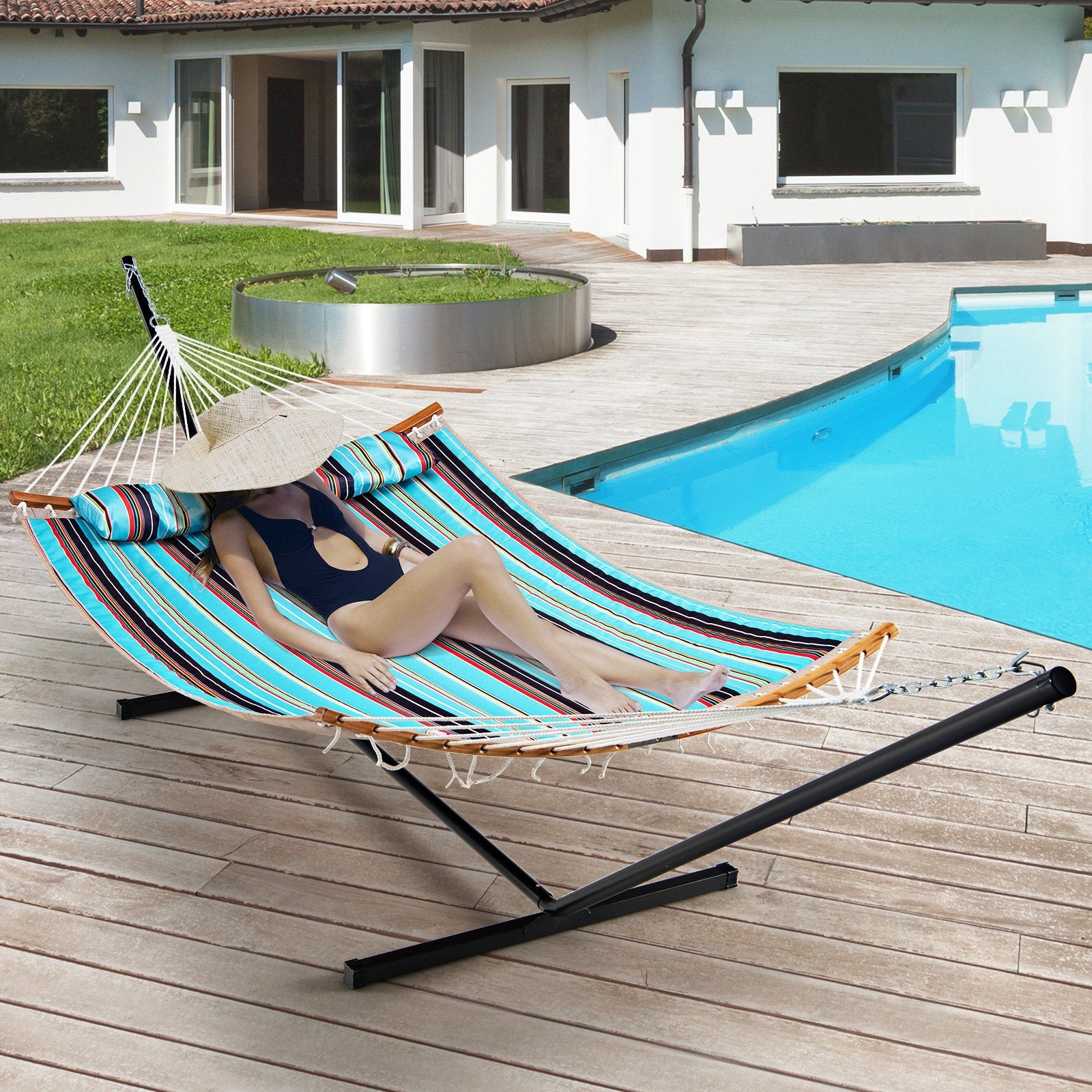 2-Person Heavy-Duty Hammock Stand with  Storage Bag, Black Hammocks   at Gallery Canada