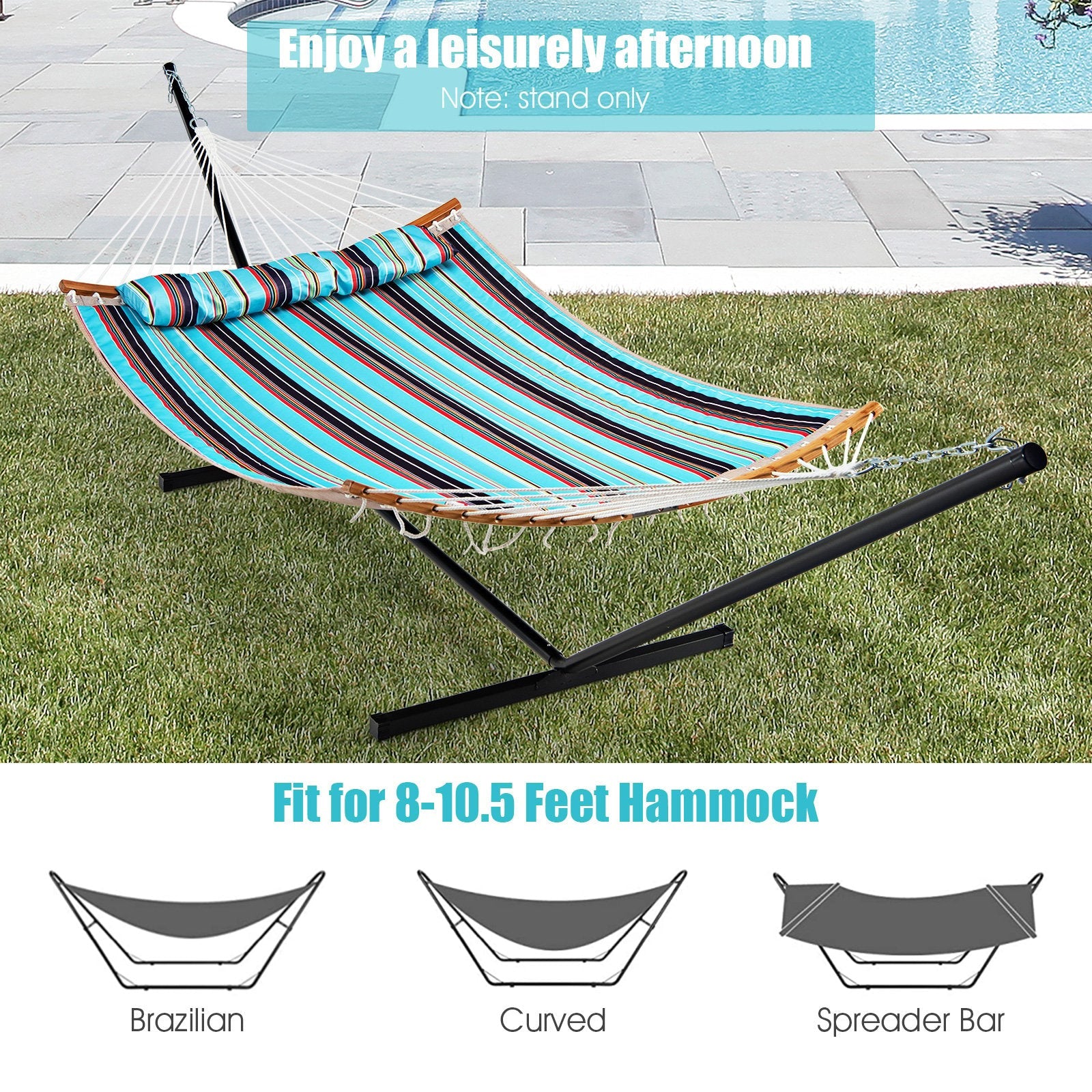 2-Person Heavy-Duty Hammock Stand with  Storage Bag, Black Hammocks   at Gallery Canada