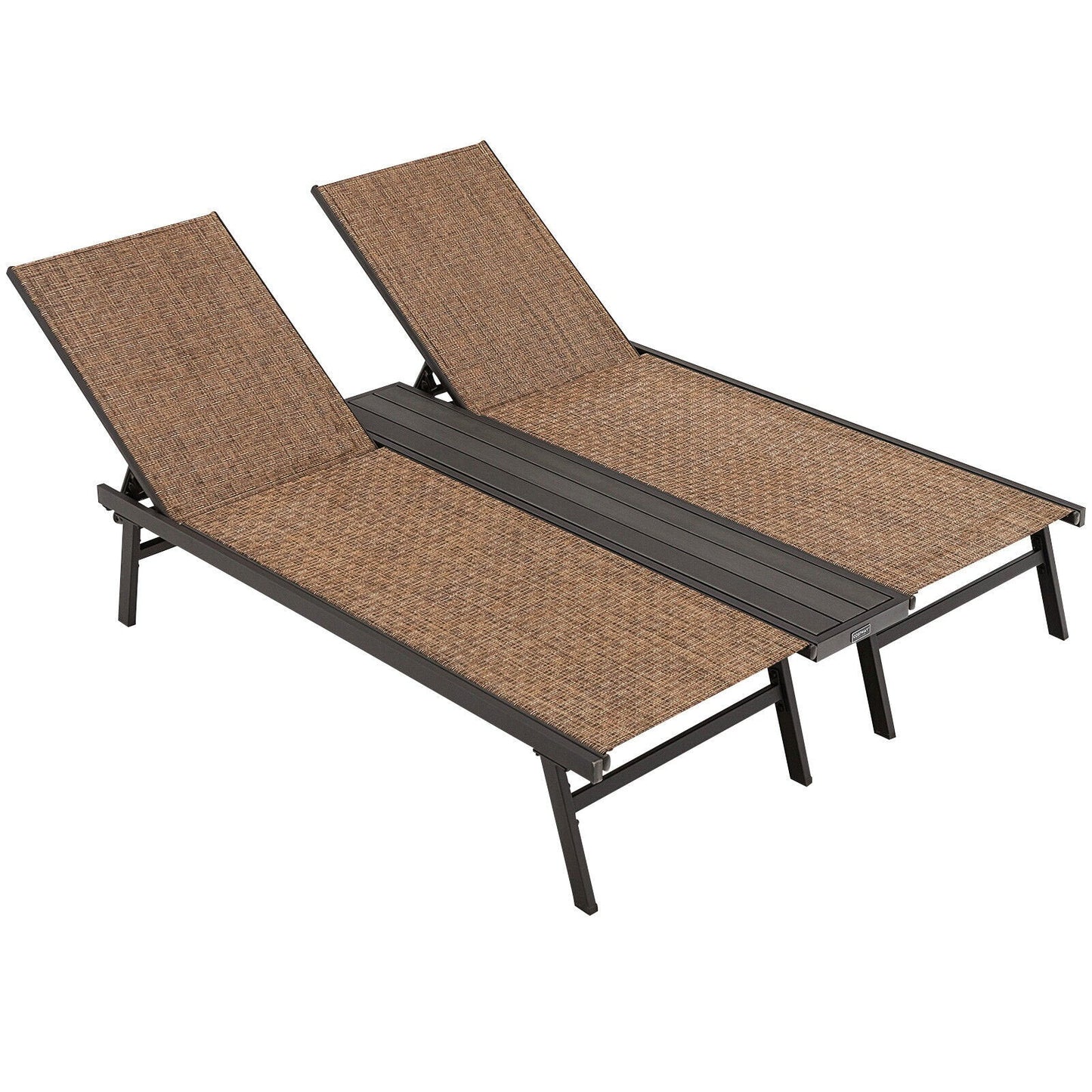 2-Person Patio Chaise Lounge with Middle Panel, Brown Outdoor Chaise Lounges   at Gallery Canada