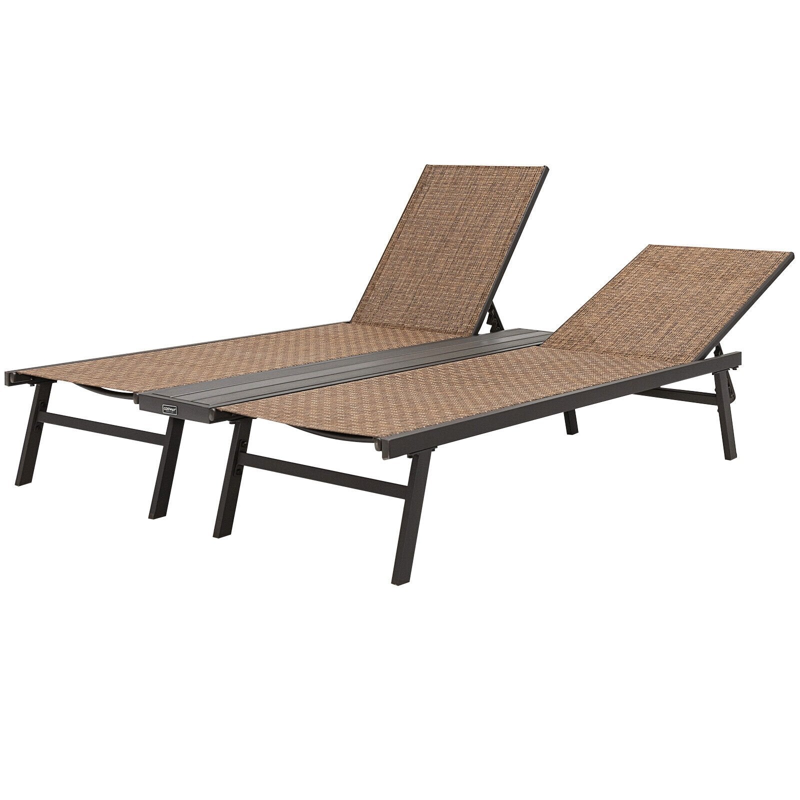 2-Person Patio Chaise Lounge with Middle Panel, Brown Outdoor Chaise Lounges   at Gallery Canada