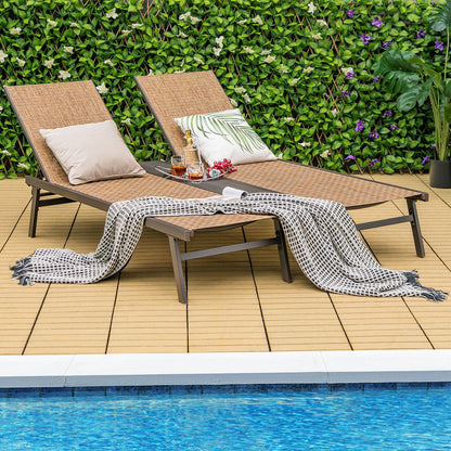 2-Person Patio Chaise Lounge with Middle Panel, Brown Outdoor Chaise Lounges   at Gallery Canada