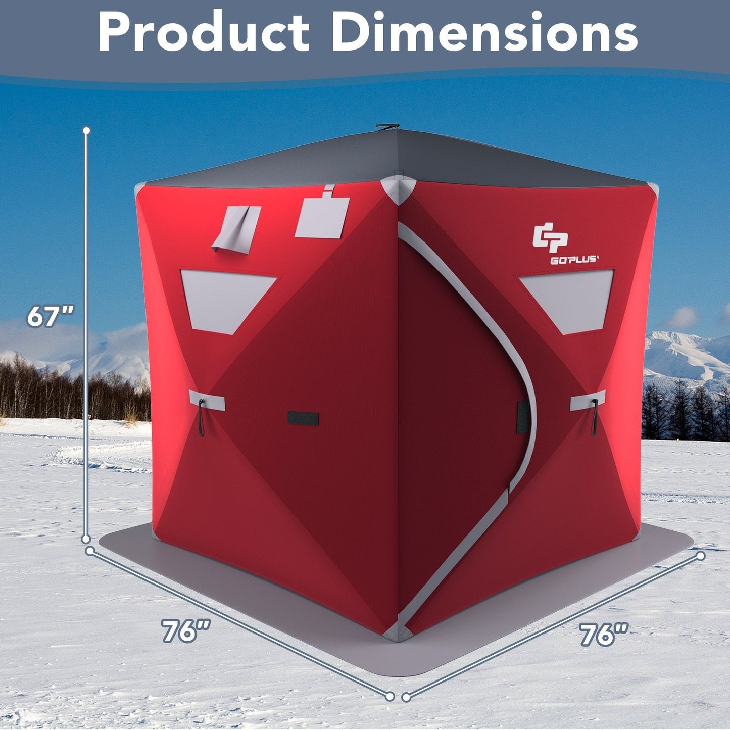 2-person Portable Pop-up Ice Shelter Fishing Tent with Bag, Red Tents   at Gallery Canada