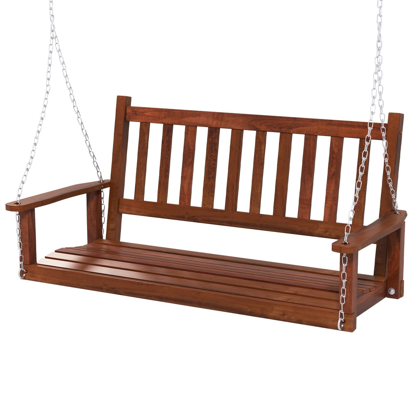 2-Person Wooden Outdoor Porch Swing with 500 lbs Weight Capacity, Brown Porch Swings   at Gallery Canada